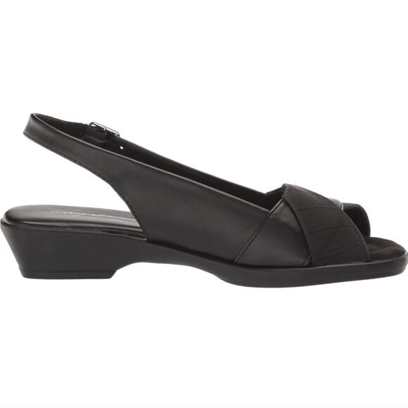 New Easy Street Drew wide Heeled Sandal Black SLINGBACK Open Toe comfortable 8 - Picture 4 of 8